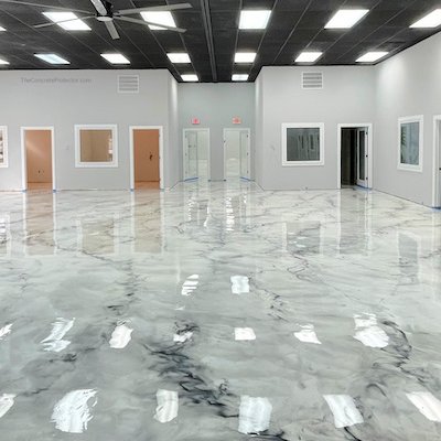 commercial showroom epoxy flooring